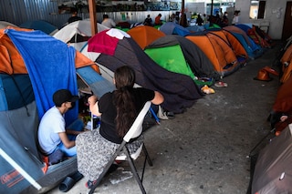 Thousands of Ukrainians have flown to Tijuana to cross the land border to the United States. (Credit: Patrick T. FALLON / AFP)