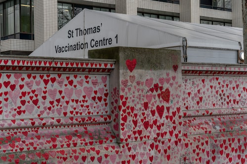 The National Covid Memorial Wall, near a vaccination site at St Thomas’ Hospital in London on Dec. 13, 2021. There have almost certainly been far more infections than that among the global population of 7.9 billion, with many going undetected or unreported, and the reporting gap may only grow wider as some countries, including the United States, scale back official testing. (Andrew Testa/The New York Times) The National Covid Memorial Wall, near a vaccination site at St Thomas’ Hospital in London on Dec. 13, 2021. There have almost certainly been far more infections than that among the global population of 7.9 billion, with many going undetected or unreported, and the reporting gap may only grow wider as some countries, including the United States, scale back official testing. (Andrew Testa/The New York Times)