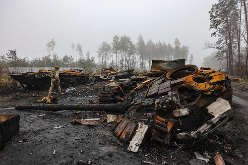 The British Defense Ministry estimates that Russia has lost more than 2,000 armored vehicles since the start of the Russia-Ukraine war.&nbsp
Image: Ronaldo Schemidt / AFP