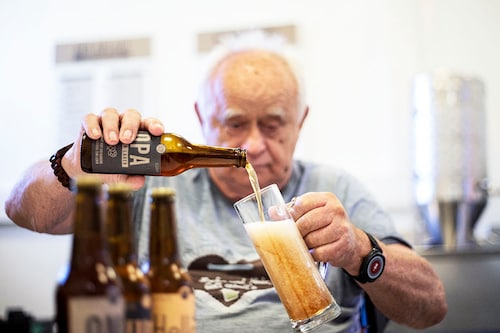 The pensioners began with brewing their "Grandma and Grandpa" beer two years ago.
Image: Alex Halada / AFP