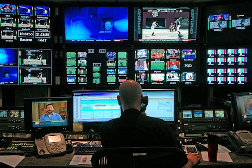 A control room at the ESPN headquarters in Bristol, Conn. on June 6, 2008. Disney is being pressured to spin off ESPN, the sports-focused division that has been its traditional profit engine. (George Ruhe/The New York Times)