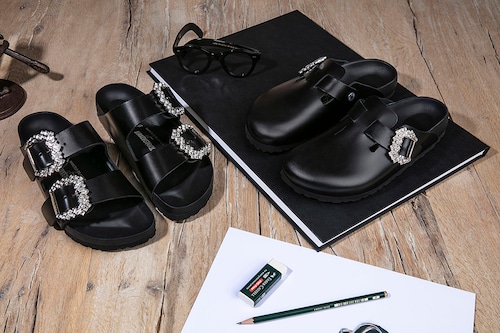 Sandals and clogs from the Birkenstock and Manolo Blahnik collaboration.
Image: Stefan Sieler Sandals and clogs from the Birkenstock and Manolo Blahnik collaboration.
Image: Stefan Sieler