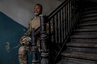 Malcolm Nance, a U.S. Navy veteran serving in Ukraine’s International Legion, in Lviv, Ukraine, April 19, 2022. The deaths of three foreigners killed this week while fighting with Ukrainian forces has drawn renewed attention to thousands of largely unregulated volunteers who have gone to fight Russia’s invasion, some of them accepted into an international legion. (Finbarr O"Reilly/The New York Times)