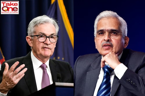 (left)US Federal Reserve Chairman Jerome Powell and RBI governor Shashikanta Das
Image: Das: Indranil Aditya/NurPhoto via Getty Images Powell: Drew Angerer/Getty Images