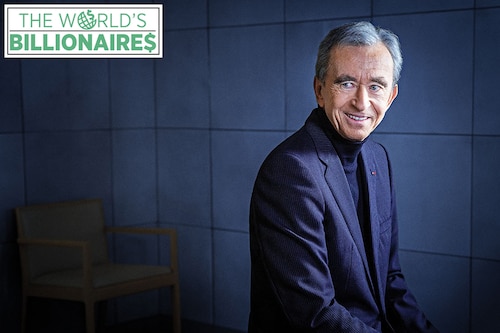 After years of jockeying for the top spot, Bernard Arnault leads the World’s Billionaires list—the first time a French citizen has made it to No 1. Americans have topped the ranks most often (24 years), followed by citizens of Japan (eight times) and Mexico (four)
Image: Jamel Toppin for Forbes After years of jockeying for the top spot, Bernard Arnault leads the World’s Billionaires list—the first time a French citizen has made it to No 1. Americans have topped the ranks most often (24 years), followed by citizens of Japan (eight times) and Mexico (four)
Image: Jamel Toppin for Forbes