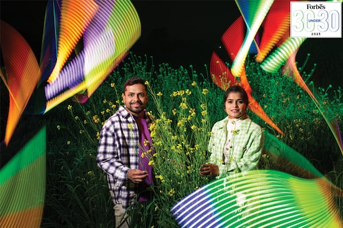 Harsh Agrawal and Nikita Tiwari of NEERX
Image: Madhu Kapparath light painting: Kapil Kashyap
