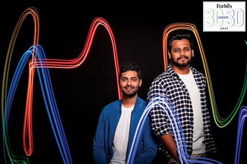 (From left) Amrit Singh  and Mayank Kale’s Loop serves as a broker between a company and an insurance provider
Image: Mexy Xavier Light painting: Neha Mithbawkar Amrit Singh’s jacket: Brook Brothers