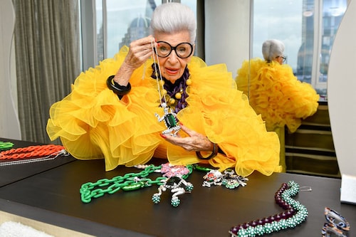 (File) New York - September 09: Iris Apfel sits for a portrait during her 100th Birthday Party at Central Park Tower on September 09, 2021 in New York City. Image: Noam Galai / Getty Images North America / Getty Images via AFP (File) New York - September 09: Iris Apfel sits for a portrait during her 100th Birthday Party at Central Park Tower on September 09, 2021 in New York City. Image: Noam Galai / Getty Images North America / Getty Images via AFP
