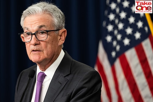 Federal Reserve Board Chairman Jerome Powell speaks during a news conference following a Federal Open Market Committee meeting, at the Federal Reserve in Washington, DC, on July 26, 2023.
Image: Saul Loeb / AFP Federal Reserve Board Chairman Jerome Powell speaks during a news conference following a Federal Open Market Committee meeting, at the Federal Reserve in Washington, DC, on July 26, 2023.
Image: Saul Loeb / AFP
