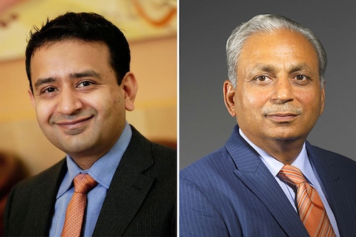 Tech Mahindra CEO and MD CP Gurnani (right), who hands over to Mohit Joshi this year, said the latest Q1 was one of the toughest quarters for the company
Image: CP Gurnani - Amit Verma