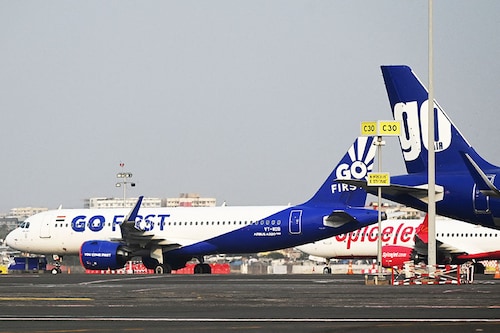GoAir has sought the DGCA’s nod to restart flights with 22 aircraft for the next five months
Image: Punit Paranjpe / AFP