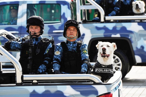 Turkmenistan has dedicated statues and news coverage to the Alabai breed, a Central Asian Shepherd, which has been elevated to a national symbol. 
Image: Igor Sasin / AFPÂ©