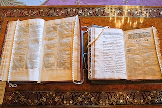 The first (L) and second folio of works by William Shakespeare are pictured during a reception at Windsor Castle in Windsor on July 18, 2023, on the 400th anniversary of the publication of the first Shakespeare Folio. Image: Andrew Matthews / POOL / AFPÂ©