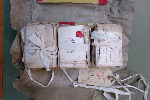 The letters before they were opened and read by Renaud Morieux at The National Archives, Kew. Image: The National Archives / Renaud Morieux