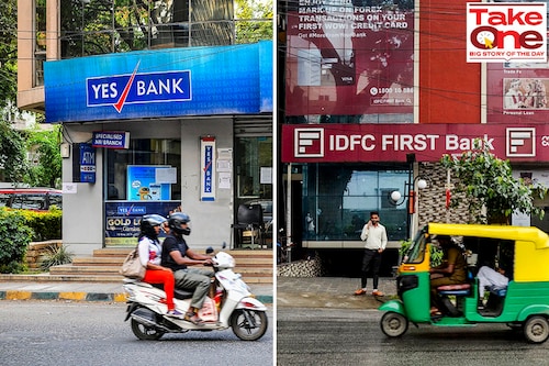 FIIs have always found Indian banks attractive stocks to invest in over the past 2-3 decades, who are finding more value in mid-sized banks
Image: Yes Bank: Manjunath Kiran / AFP IDFC Capital First Bank: Indranil Aditya/NurPhoto via Getty Images FIIs have always found Indian banks attractive stocks to invest in over the past 2-3 decades, who are finding more value in mid-sized banks
Image: Yes Bank: Manjunath Kiran / AFP IDFC Capital First Bank: Indranil Aditya/NurPhoto via Getty Images