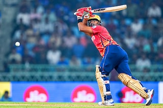 Punjab Kings" Shashank Singh plays a shot during the Indian Premier League (IPL) Twenty20 cricket match between Lucknow Super Giants and Punjab Kings at the Ekana Cricket Stadium in Lucknow on March 30, 2024.
Image: Arun Sankar / AFP