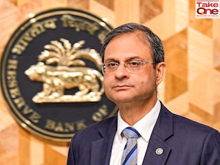The newly appointed Reserve Bank of India (RBI) governor Sanjay Malhotra leaves after addressing a press conference, in Mumbai on December 11, 2024.
Image: Indranil Mukherjee / AFP