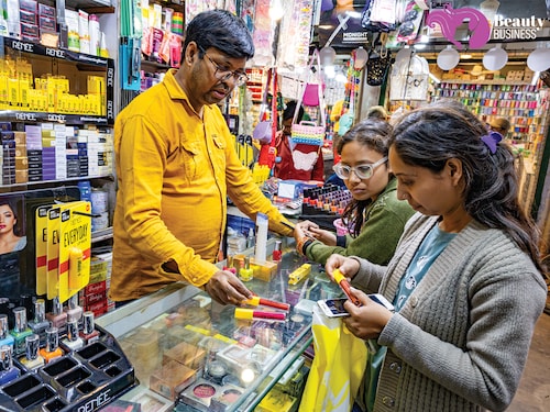 Mohammad Imran at his Taaj Palace cosmetic and beauty store at the Rahmani market in Rae Bareli, Uttar Pradesh
Image: Madhu Kapparath