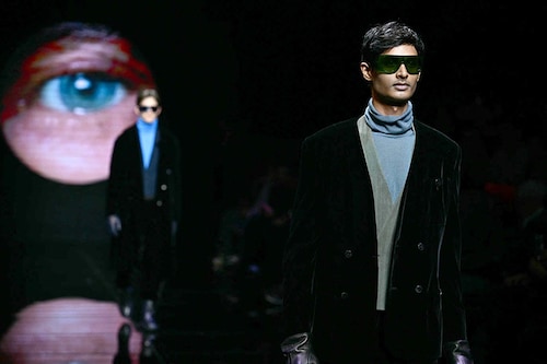 A model walks the runway at the Giorgio Armani collection show during the Milan Fashion Week Menswear Autumn/Winter 2024/2025 on January 15, 2024 in Milan.
Image: Gabriel Bouys / AFP© A model walks the runway at the Giorgio Armani collection show during the Milan Fashion Week Menswear Autumn/Winter 2024/2025 on January 15, 2024 in Milan.
Image: Gabriel Bouys / AFP©