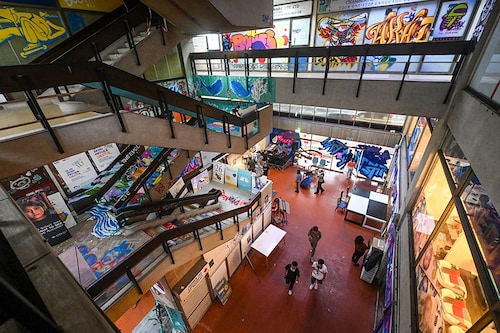 People visit the Peace Centre, an abandoned mall turned into an unexpected art enclave, in Singapore.
Image: Roslan Rahman / AFP People visit the Peace Centre, an abandoned mall turned into an unexpected art enclave, in Singapore.
Image: Roslan Rahman / AFP