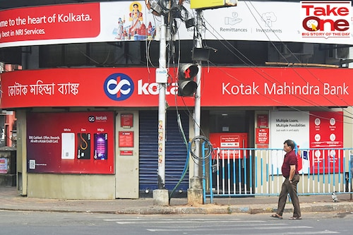 Kotak Mahindra Bank in Kolkata, India.
Image: Sudipta Das/NurPhoto via Getty Images Kotak Mahindra Bank in Kolkata, India.
Image: Sudipta Das/NurPhoto via Getty Images