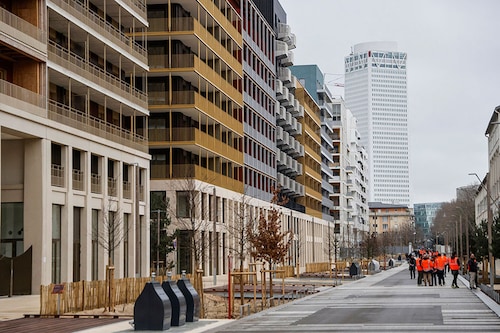 As well as the "eco-friendly" Olympic village that includes low-carbon building materials, Paris Olympics organisers are mostly relying on temporary stadiums or renovated old ones, instead of building new venues. Image:  Ludovic Marin / AFPÂ©
