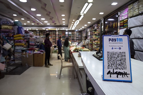 Merchant subscription for Paytm was seen at 109 lakh for the June ended quarter, its investor presentation showed, a little above the December 2023 level of 106 lakh.
Imag: Samyukta Lakshmi/Bloomberg via Getty Images