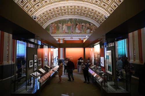An overall view inside "Collecting Memories: Treasures from the Library of Congress," the inaugural exhibition in the new David M. Rubenstein Treasures Gallery at the Library of Congress in Washington, DC. Image: Photography Drew ANGERER / AFP An overall view inside "Collecting Memories: Treasures from the Library of Congress," the inaugural exhibition in the new David M. Rubenstein Treasures Gallery at the Library of Congress in Washington, DC. Image: Photography Drew ANGERER / AFP