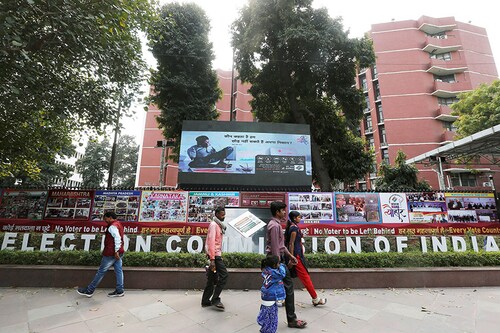 The Election Commission of India is given the power to supervise and conduct free and fair elections by Article 324 of the Indian Constitution.&nbsp
Image: Reuters/Adnan Abidi/File Photo