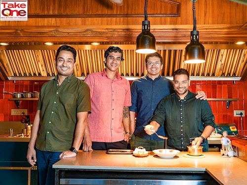 Sameer Seth, Founder &amp CEO, Girish Nayak, Chief Mithaiwala, Bombay Sweet Shop, Yash Bhanage, Founder &amp COO, Hussain Shahzad, Executive Chef of Hunger Inc. Hospitality.
Image: Neha Mithbawkar for Forbes India