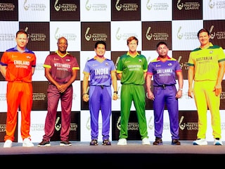 (From left) Eoin Morgan, Brian Lara, Sachin Tendulkar, Jonty Rhodes, Romesh Kaluwitharana, Shane Watson, former international cricket stars from England, West Indies, India, South Africa, Sri Lanka and Australia, respectively, at the launch event of the International Masters League. 
Image: Courtesy IML