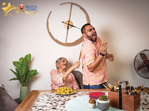 Viraj Ghelani with his grandmother Bhanuben Thakkar
Image: Neha Mithbawkar for Forbes India