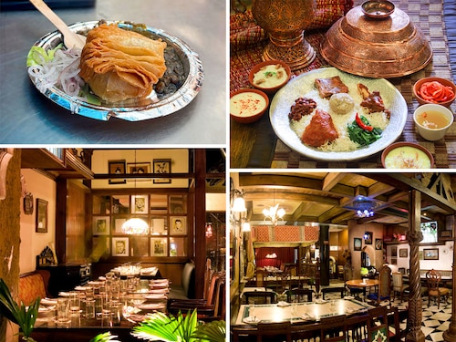 (Clockwise from above right )Two views of newly renovated Chor Bizarre Japani Samosa Kashmiri wazwan (Clockwise from above right )Two views of newly renovated Chor Bizarre Japani Samosa Kashmiri wazwan