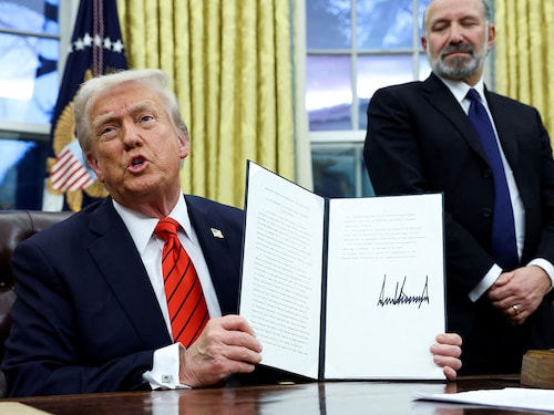 U.S. President Trump"s first week in office saw a flurry of executive orders to implement this new strategy.
Image: Kevin Lamarque/ Reuters U.S. President Trump"s first week in office saw a flurry of executive orders to implement this new strategy.
Image: Kevin Lamarque/ Reuters