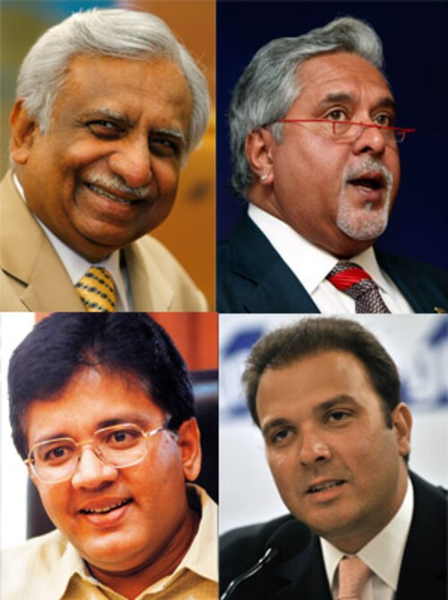 Vijay Mallya, Kalanithi Maran, Naresh Goyal, Jeh Wadia