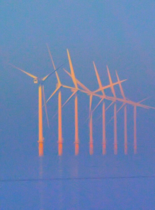 Pretty Flamingos: Wind Turbines. Image by Steve Fareham. 
Creative Commons Attribution-ShareAlike 2.0 license.