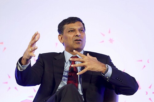 RBI Governor Rajan gestures as he answers a question from audience after delivering his keynote address at "Advancing Asia: Investing for the Future" conference in New Delhi  (Anindito Mukherjee / Reuters)
