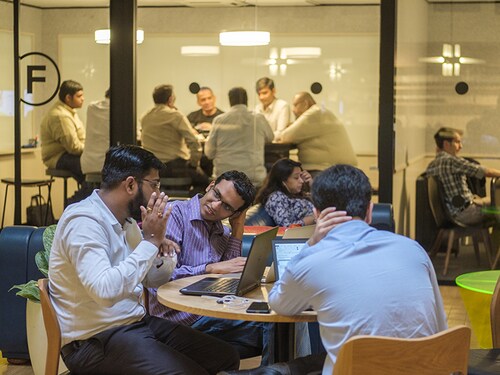 Wework Galaxy, the Coworking space in Bengaluru. July 2018. Photograph by Nishant Ratnakar