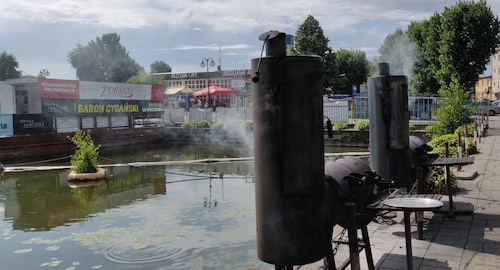 Tandoors for baking fish at Augustow, Poland