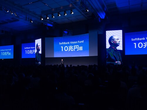 TOKYO, JAPAN - JULY 18: SoftBank Group Corp. Chairman and Chief Executive Officer Masayoshi Son makes a speech during the SoftBank World 2019 conference on July 18, 2019 in Tokyo, Japan. The annual business event hosted by SoftBank, Japan's multinational telecommunications and internet company, takes place for 2 days until July 19.  (Photo by Tomohiro Ohsumi/Getty Images)