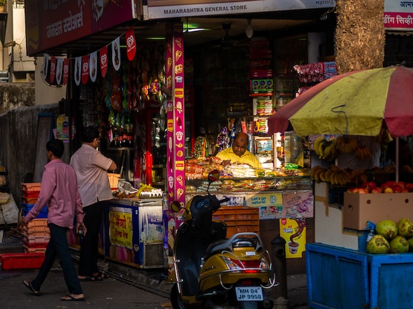Thane, India, March 10,2019 : Grocery store in india stuff with different eating items
