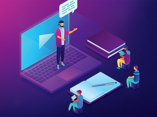 Ultraviolet neon vector isometric 3D illustration.