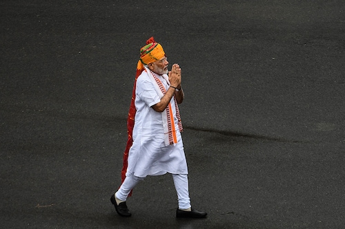Prime Minister Narendra Modi. Image: Money Sharma/AFP via Getty Images