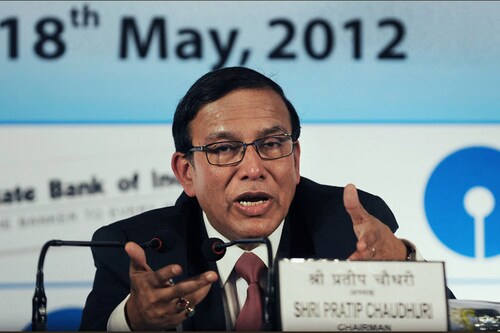 Pratip Chaudhuri, former chairman of State Bank of India (SBI). Image: Dibyangshu Sarkar/ AFP