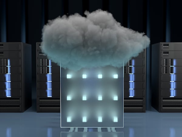 Cloud Computing Data Center Servers 3D Illustration