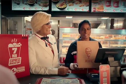 KFC India’s campaign featured ‘Queen of Speed’ PT Usha. In the ad, we see the former athlete promoting KFC’s seven minutes express pick-up service