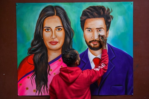 Bollywood actors Katrina Kaif and Vicky Kaushal. Image: Narinder Nanu/ AFP