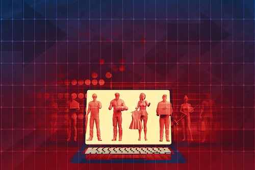 Gig,Economy,Workers,Joining,The,Online,Workforce,3d,Render