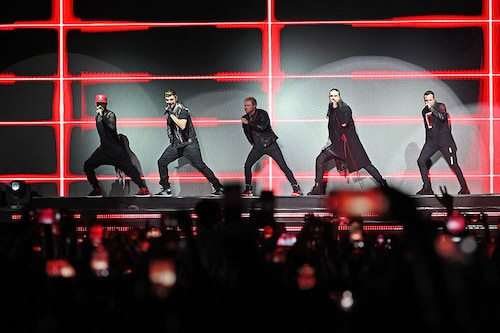American boy band Backstreet Boys perform during the DNA World Tour concert in Mumbai on May 4, 2023. Image: Sujit Jaiswal/ AFP