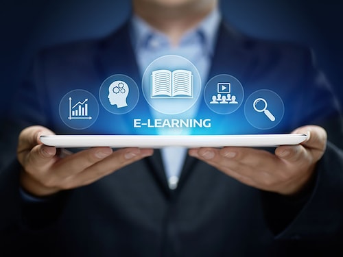 E-learning Education Internet Technology Webinar Online Courses concept.